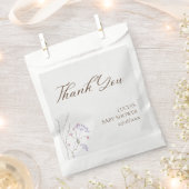 春ほこりっぽいワイルドフラワーカリグラフィー フェイバーバッグ (クリップ留めされた状態)