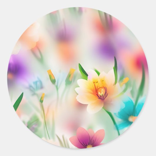春ぼやけ花 ラウンドシール (正面)