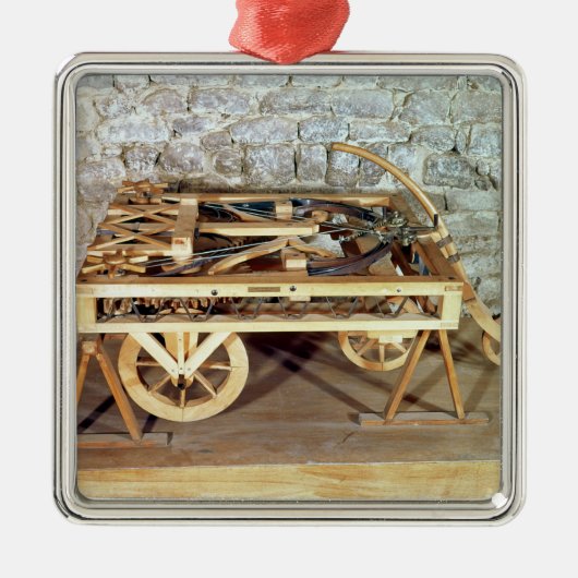 春までに運転される車のモデル メタルオーナメント (正面)