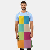 春よくはしゃぐの市松模様に エプロン (着用した状態)