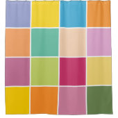 春よくはしゃぐの市松模様に シャワーカーテン (正面)