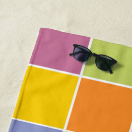 春よくはしゃぐの市松模様に ビーチタオル