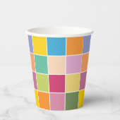 春よくはしゃぐの市松模様に 紙コップ (正面)