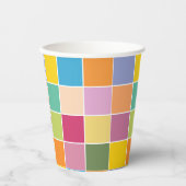 春よくはしゃぐの市松模様に 紙コップ (正面)