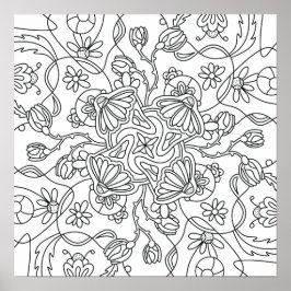 春をこんにちは: お花をカラフルに描こう ポスター