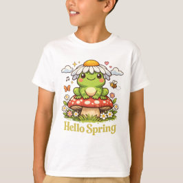 春を迎えるカエル – カントリーロア・キノコの美学 Tシャツ
