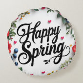 "春を迎える幸せ: 'HAPPY SPRING' ラウンドクッション (裏面)