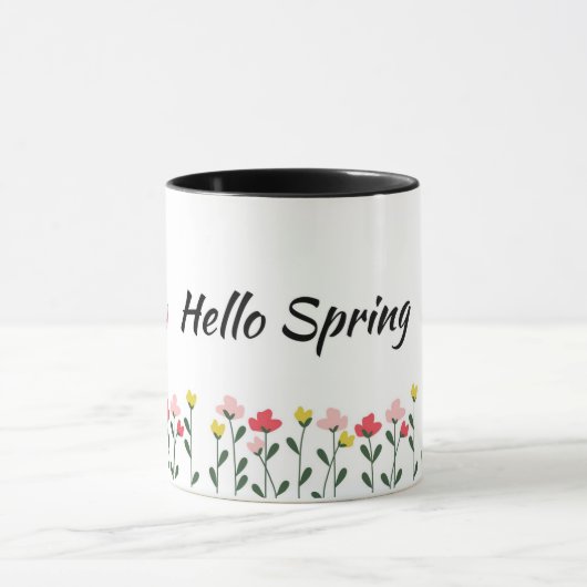 春を迎える花柄マグカップ マグカップ (中央)