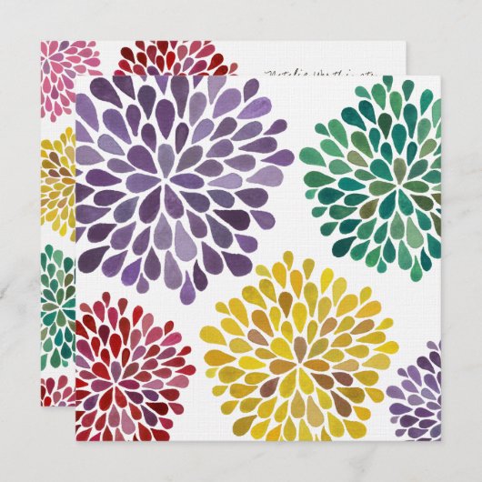 春を顧客用招待状結婚することは活気付きます 招待状 (正面/裏面)