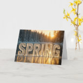 春アイス文字オンア凍っていレイク カード (黄色い花)