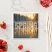 春アイス文字オンア凍っていレイク スタンダードカクテルナプキン (インサイチュ)