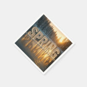 春アイス文字オンア凍っていレイク スタンダードカクテルナプキン (角)