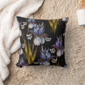 春アイリス：刺繍ルネサンス美術 クッション (ブランケット)