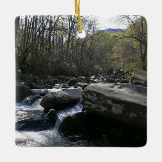 春アットリトルピジョン川 セラミックオーナメント (正面)