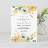 春アネモネフラワーオレンジ&ホワイト誕生日 招待状 (スタンド正面)