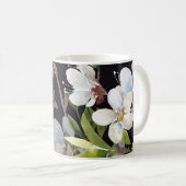 春アプリコット枝：水色シームレス。 コーヒーマグカップ (正面右)