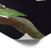 春アプリコット枝：水色シームレス。 ポスター (角)