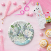 春アレンジメント – 水彩花束 ペーパープレート (パーティー)