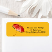 春アンブレラレッド&イエローデイジー ラベル (インサイチュ)