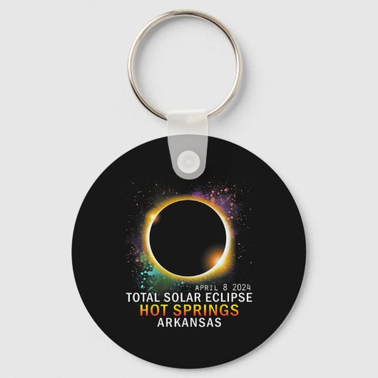 春アーカンソー太陽のトタル日食2024年4月8日 キーホルダー (正面)
