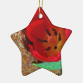 春イエローとレッドチューリップ セラミックオーナメント (左)