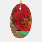 春イエローとレッドチューリップ セラミックオーナメント (左)