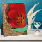 春イエローとレッドチューリップ フォトプラーク (側面)