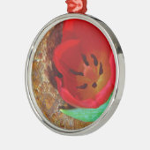 春イエローとレッドチューリップ メタルオーナメント (左)