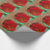 春イエローとレッドチューリップ ラッピングペーパー (角)