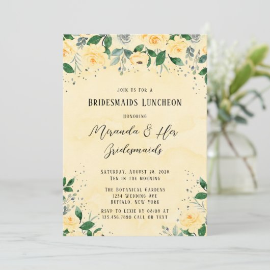 春イエローウォーター色牡丹ブリデスメイドランチ 招待状 (スタンド正面)