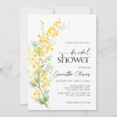 春イエローゴールデンミモザフローラブライダルシャワー 招待状 (正面)