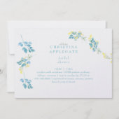 春イエローターコイズワイルドフラワーブライダルシャワー 招待状 (正面)