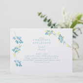春イエローターコイズワイルドフラワーブライダルシャワー 招待状 (スタンド正面)
