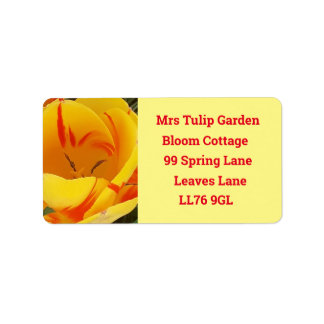 春イエローチューリップ住所 シール