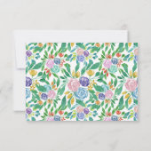 春イエローピンクオレンジグリーンフローラ水彩 セーブザデート (裏面)