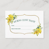 春イエローフローラブライダルシャワー数を推測 エンクロージャーカード (正面)