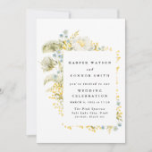 春イエローワイルドフラワーウォーター結婚カラー 招待状 (正面)