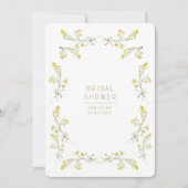 春イエローワイルドフラワーズブライダルシャワー 招待状 (正面)