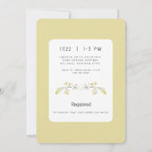 春イエローワイルドフラワーフォトブライダルシャワー 招待状 (裏面)