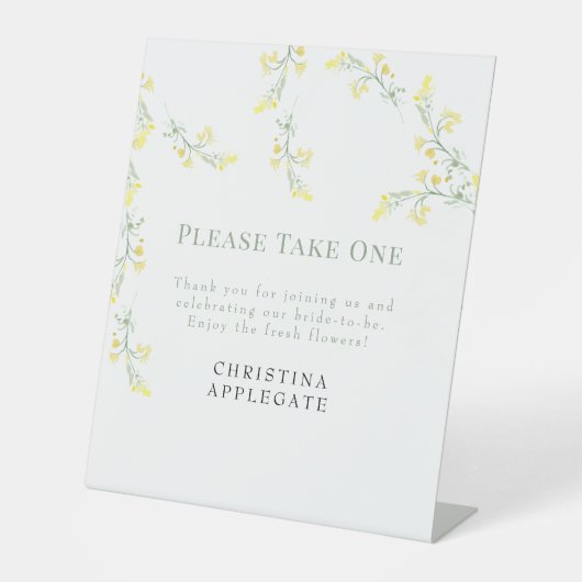 春イエローワイルドフラワーブライダルシャワーの恩恵 台座サイン (正面)