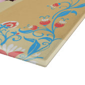 春インスパイアデザイン、オレンジフローラグラフィックアート カッティングボード (角)