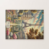 春インパリスフランスエッフェルタワーポスター – スタイル ジグソーパズル (横)