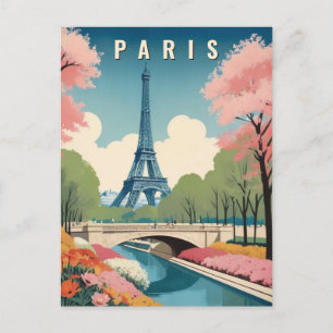 春インパリスフランスエッフェルタワーレトロ旅行 ポストカード