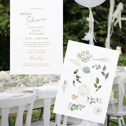 春イン航空植物学ブライダルシャワー 招待状