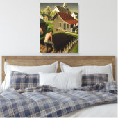 春イン・タウン， 1941 by Grant Wood キャンバスプリント (インサイチュ (寝室))