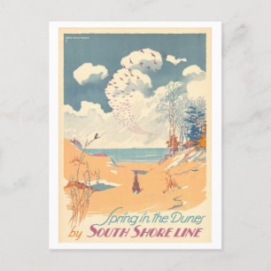 春インIndiana Dunes Vintage旅行ポスター ポストカード