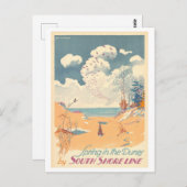 春インIndiana Dunes Vintage旅行ポスター ポストカード (正面/裏面)