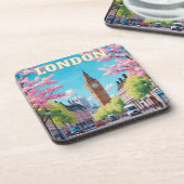 春インLondon Cork Coaster - クラシックUK Travel コースター (左側)