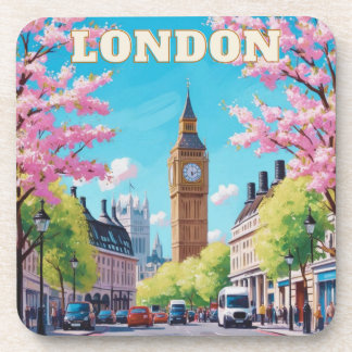 春インLondon Cork Coaster - クラシックUK Travel コースター