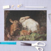 春イースターウサギの切り離し素朴 薄葉紙 (クラフト)